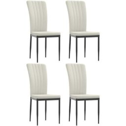 Chaises à manger lot de 4 crème velours vidaXL - Crème