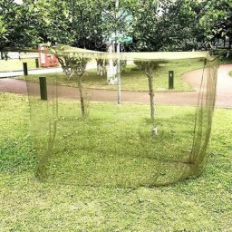 Tumalagia - Moustiquaire de camping, d'extérieur à quatre coins améliorés pour l'extérieur (olive