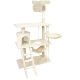 Fudajo - Arbre à chat beige Sisal 141cm Arbre d'escalade Arbre de grattage Jeux Ludique Animal