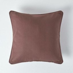 Housse de coussin Uni Chocolat, 30 x 30 cm - Chocolat - Homescapes