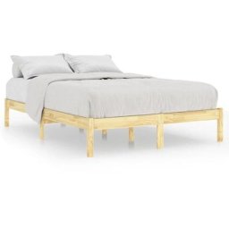 Structure de lit en bois massif simple conception 140x200cm différentes couleurs Couleur : Brun