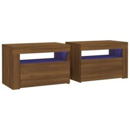 Tables de chevet 2 pcs avec LED chêne marron 60x35x40 cm vidaXL - Chêne marron
