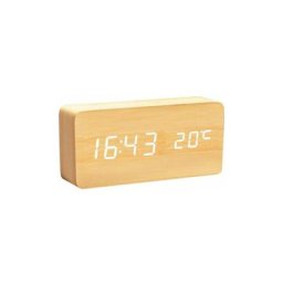 Horloge Numérique en Bois - Réveil à led Multifonctions avec Affichage De L'heure/De La Température