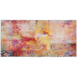 Tapis Rectangulaire Multicolore en Polyester à Motif Abstrait pour Chambre ou Salon Moderne 80 x