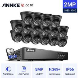 16CH 5MP Lite système de vidéosurveillance 16 pièces 2.0MP caméras dôme de sécurité extérieures Kit