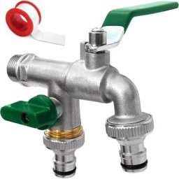 3/4'' Pouce (20/27) Robinet d'eau en Laiton Double de Qualité Supérieure, Résistant à la Rouille et