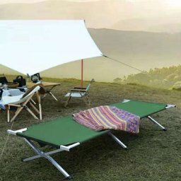 Skecten - Lit de camp lit d'appoint pliable 1906242 cm avec sac de transport polyester oxford métal