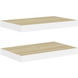 Nova - Ensemble de 2 étagères de suspension blanches et brunes disponibles en différentes tailles