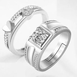 Bague de Couple Simple pour hommes et femmes ensemble de bagues en Zircon couronne cadeau de luxe