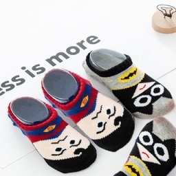 DC Anime Figure Chaussettes courtes en coton Jacquard pour enfants Batman Smile Man Style bateau