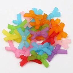 Perles papillon en acrylique pour fabrication de bijoux 34x19mm couleur mate nœud papillon de