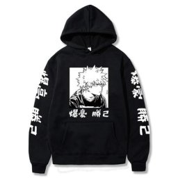 My Hero Academia Bakugo – sweat à capuche grande taille pull chaud décontracté lettre imprimée
