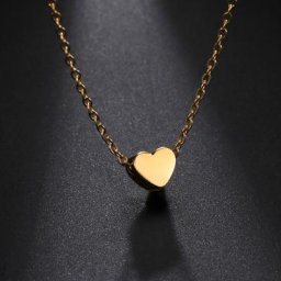 Cazador-Collier Pendentif Coeur Lisse Minimaliste pour Femme Acier Inoxydable Bijoux de Mariage