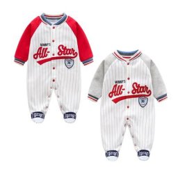 Vêtements de baseball à manches longues pour nouveau-nés boston combinaison pour tout-petits