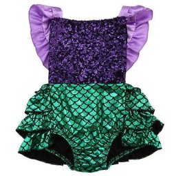 Combinaison sirène princesse à paillettes pour bébé fille 0-24M tenue de soleil