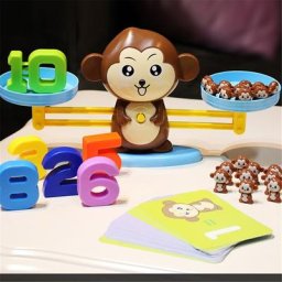 Montessori-Jouet d'apprentissage des maths pour bébé singe matériel fuchsia