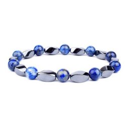 Bracelets à breloques en lapis-lazuli et hématite pour hommes et femmes bijoux en pierre d'énergie