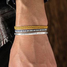 Bracelet tibétain fait à la main corde d'amitié chaîne gland couleur argent manchette de