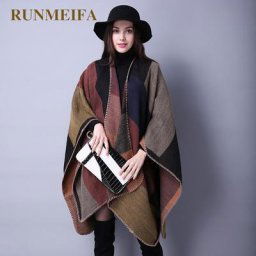 Ponchos et Capes à carreaux pour femmes châles surdimensionnés en cachemire Pashmina nouvelle