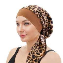Turban imprimé en Satin pour femmes musulmanes bandeau élastique couvre-chef extensible bonnet de