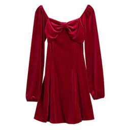 Mini robe en velours à manches longues pour femmes tenue douce au-dessus du genou col carré avec