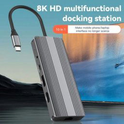 Station d'accueil 10 en 1 pour ordinateur portable et PC lecteur SD prise 3.5mm USB 3.0 8K DP