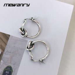 Mewanry – boucles d'oreilles créoles de couleur argent bijoux de fête créatifs Vintage Punk Rock