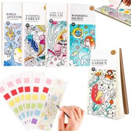 Carnet de dessin portable avec brosse d'interconnexion pour enfants 20 feuilles portable