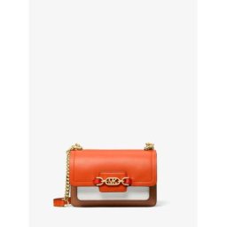 Michael Kors Très petit sac à bandoulière Heather en cuir à couleurs contrastées