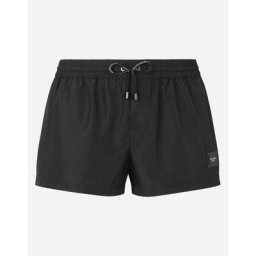 Dolce & Gabbana Boxer de bain court avec plaquette à logo