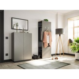 Meuble d'entrée vestiaire Gala-M 3pcs armoire à chaussures 24 paires Cendre