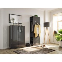 Meuble d'entrée vestiaire Gala-M 3pcs armoire à chaussures 24 paires Graphite