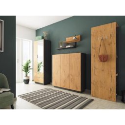 Meubles d'entrée Gala-L 4pcs 54 paires avec placard couloir Oak