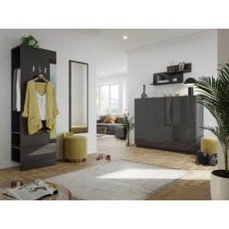 Meuble d'entrée vestiaire Gala-XL 4pcs meuble à chaussures 42 paires Graphite
