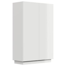 Meuble à chaussures Alius-M 2 portes 18 paires blanc brillant