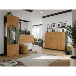 Meubles couloir Gala-XL 4pcs meuble à chaussures 42 paires Oak