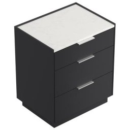 Table de chevet Tamilis 60cm quartz avec und 3 tiroirs SoftClose Graphite