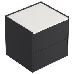 Table de chevet Somnia M 50cm A quartz avec 2 tiroirs Push to Open Graphite