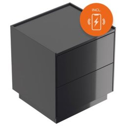 Table de chevet Somnia M 50cm B induction 2 tiroirs Push to Open Graphite brill.