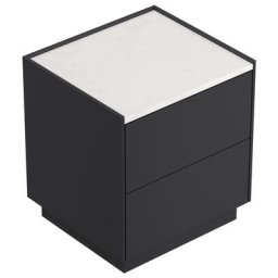 Table de chevet Concepto M 50cm B quartz avec 2 tiroirs Push to Open Graphite