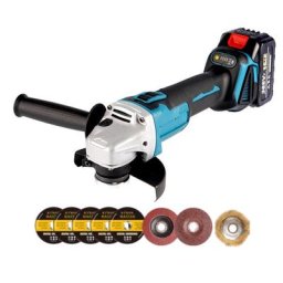 Meuleuse d'angle Ø125mm sans fil convient Pour Makita 18V batterie - avec 1batterie + 8accessoires