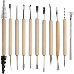 Set de 11 outils de pâte polymère pour adultes Outils de sculpture pour poterie et argile - Outils