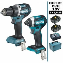 Makita - Pack expert pro bl Motor 18V 2 machines 2 batt 5Ah Perceuse DDF484 + Visseuse à chocs