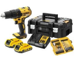 Perceuse sans fil DEWALT Brushless 18V 2 Ah Li-Ion, 2 batteries DCE777D2K + 56 accessoires