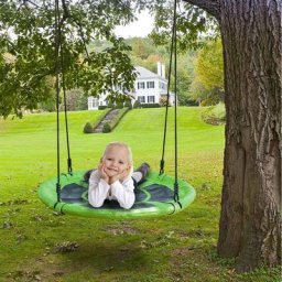 Grande Balançoire Ronde pour Enfant, Balançoire Nid d'Oiseau Diamètre 100 cm à Suspendre Ajustable