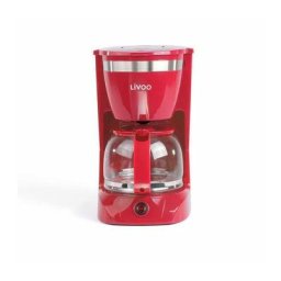 Cafetière électrique Livoo DOD163R - finition Rouge, capacité de 1.25L / 12 tasses, Verseuse en