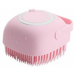 Brosse De Bain Pour Chien - Rose, Distributeur De Shampoing Pour Brosse De Massage Pour Animaux De