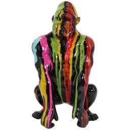 Figures de figure animale Figure Gorilla Grafiti Animaux multicolores 12x13x23cm 25272 - Multicolor