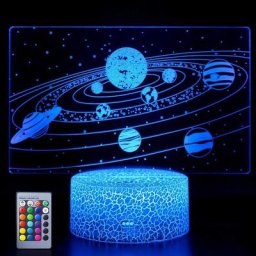 Veilleuse Système Solaire Veilleuse Pour Enfants, Lampe Illusion 3d Pépinière Led Lumière,