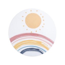 Paco Home - Tapis Rond Chambre Enfant Bebe Fille Garcon Arc-en-ciel Lavable En Machine Blanc, 100